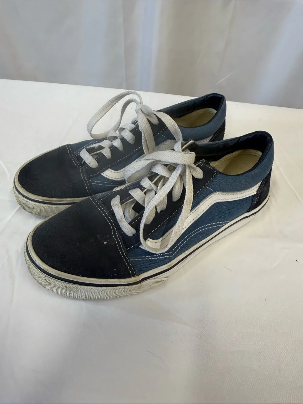 Vans 4.5 Youth blue and white Suede canvas Juniors sneaker lace up